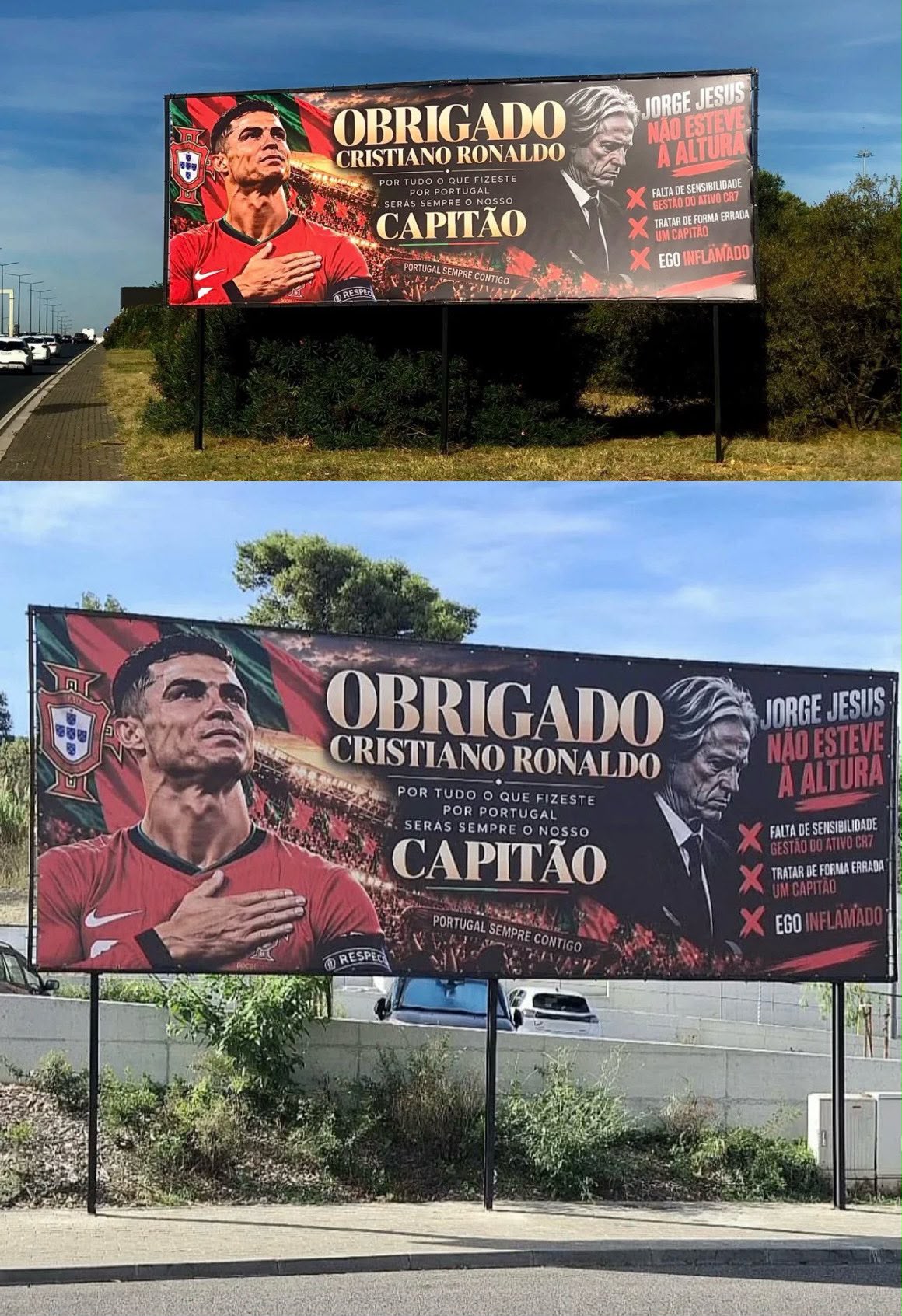 “Cartaz tem 70% de um apoio a Ronaldo e 30% de uma crítica positiva e nada desrespeitosa a Jesus”