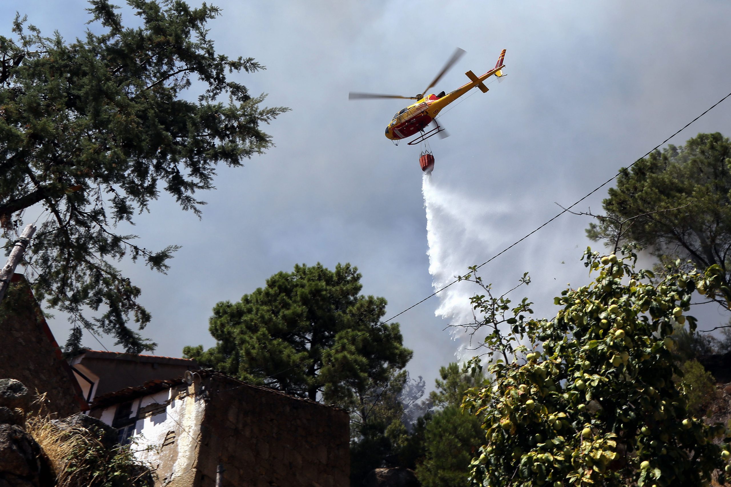 Mais de 100 operacionais e dez meios aéreos no incêndio em Rio Caldo, Terras do Bouro