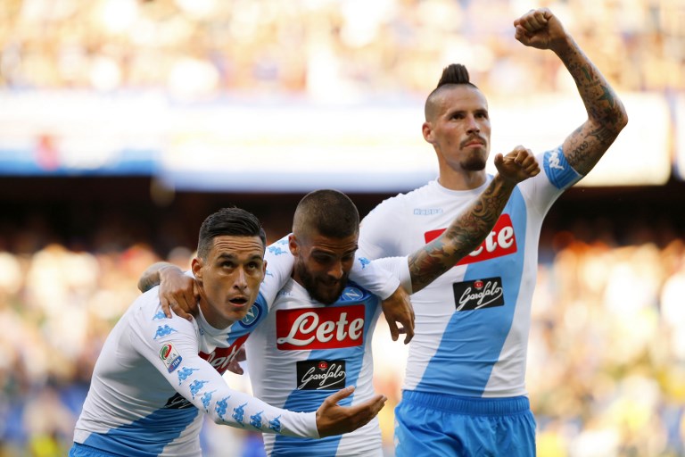 Nápoles vence Bolonha com dificuldade e continua a nove pontos da líder Juventus