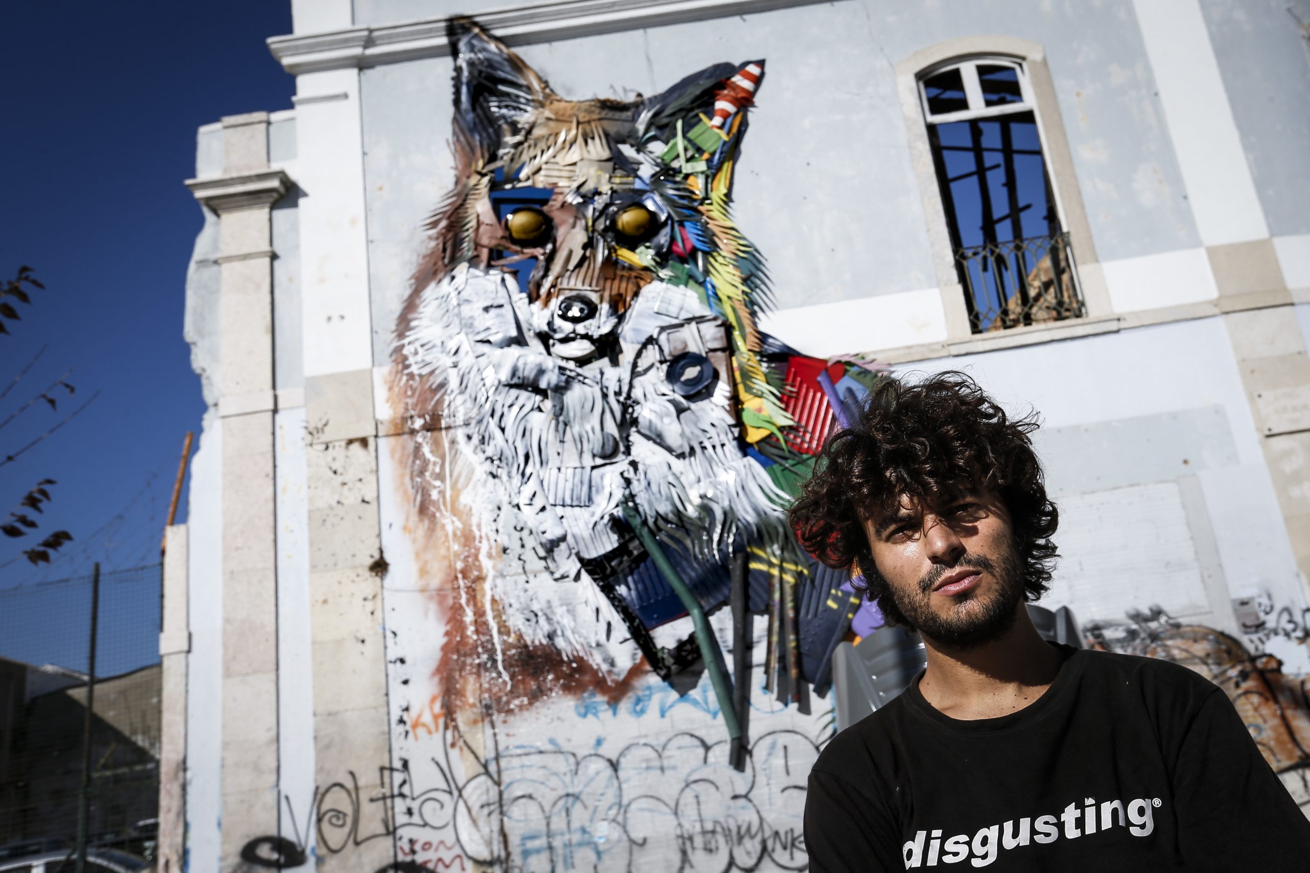 Bordalo II deixa crítica em forma de arte em mural na Califórnia