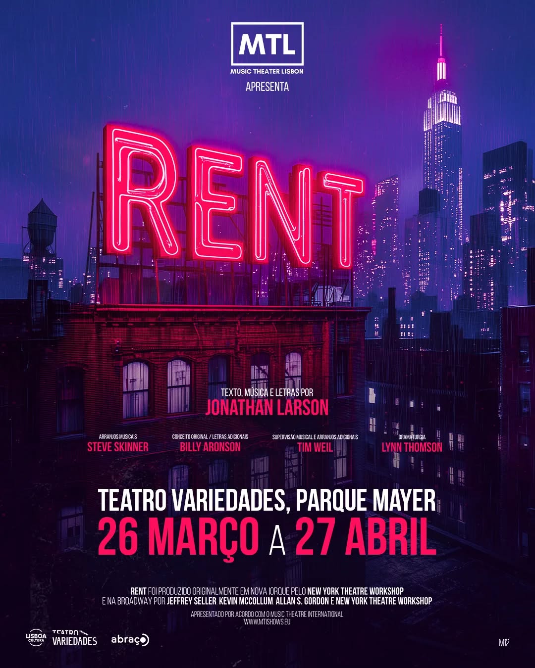 Em março começa a “Season of Love”: MTL traz ao Teatro Variedades musical de sucesso da Broadway ‘Rent’