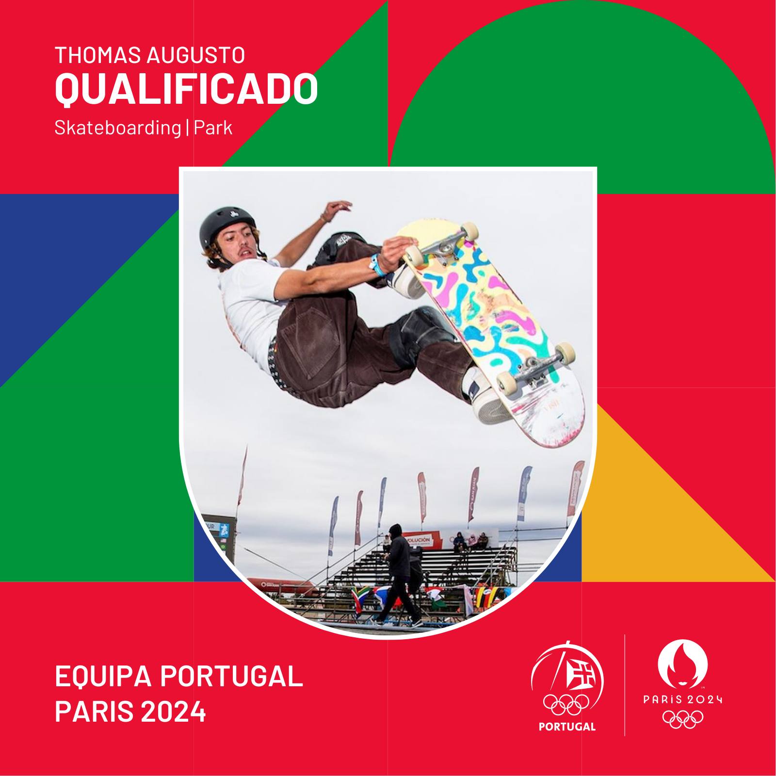 Paris2024: Skater Thomas Augusto qualificado em park