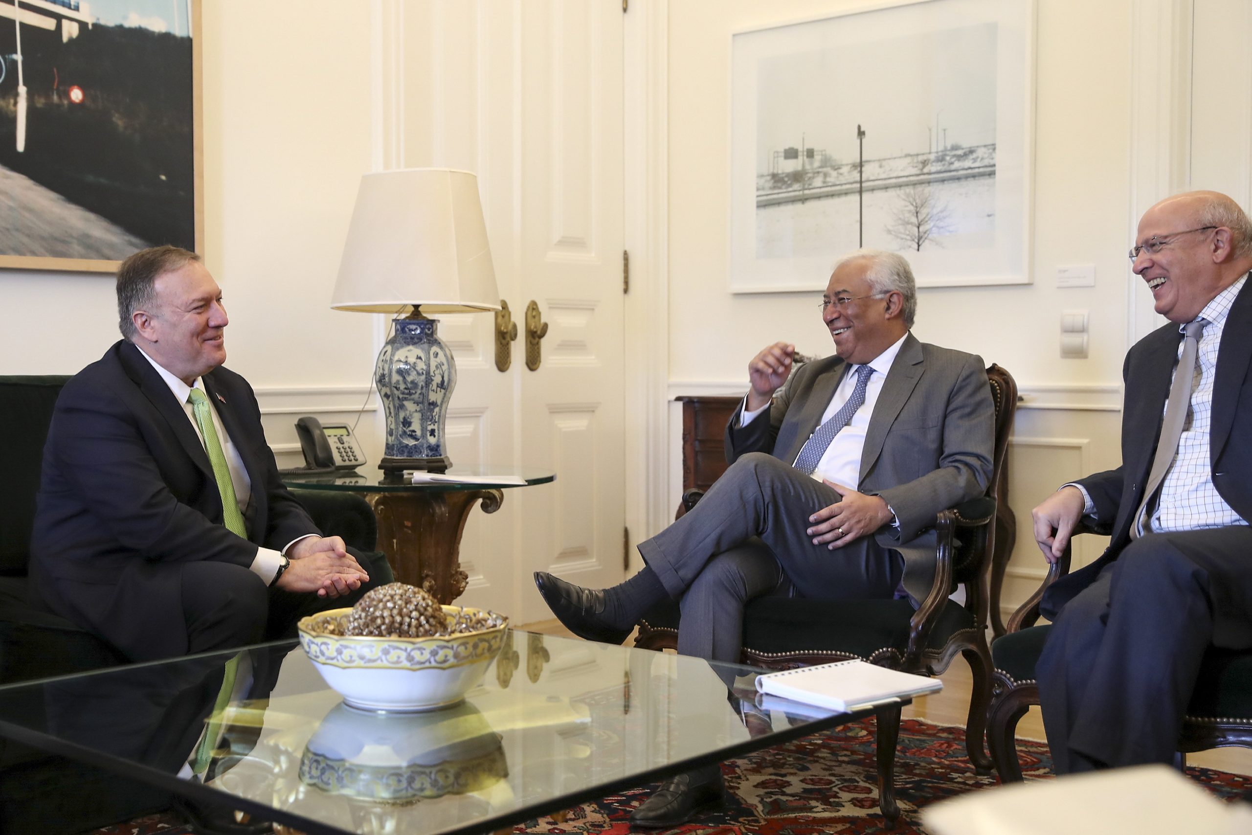 Costa recebeu Mike Pompeo em São Bento numa conversa sobre as relações luso-americanas