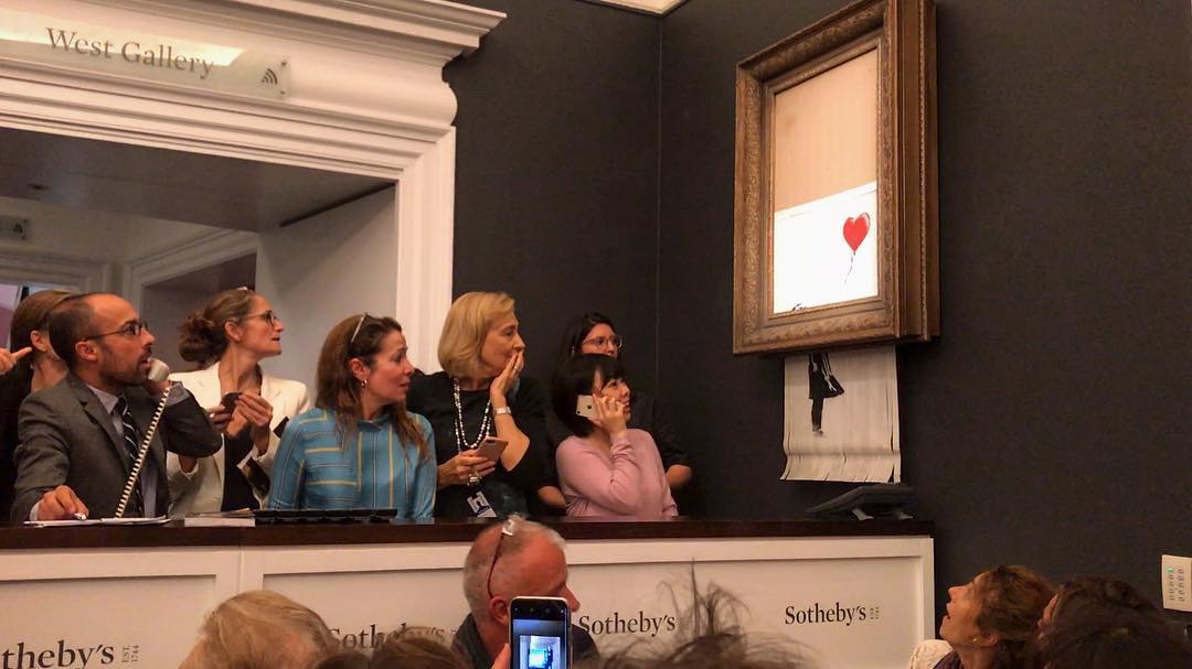 Obra de Banksy que se autodestruiu será exposta na Alemanha