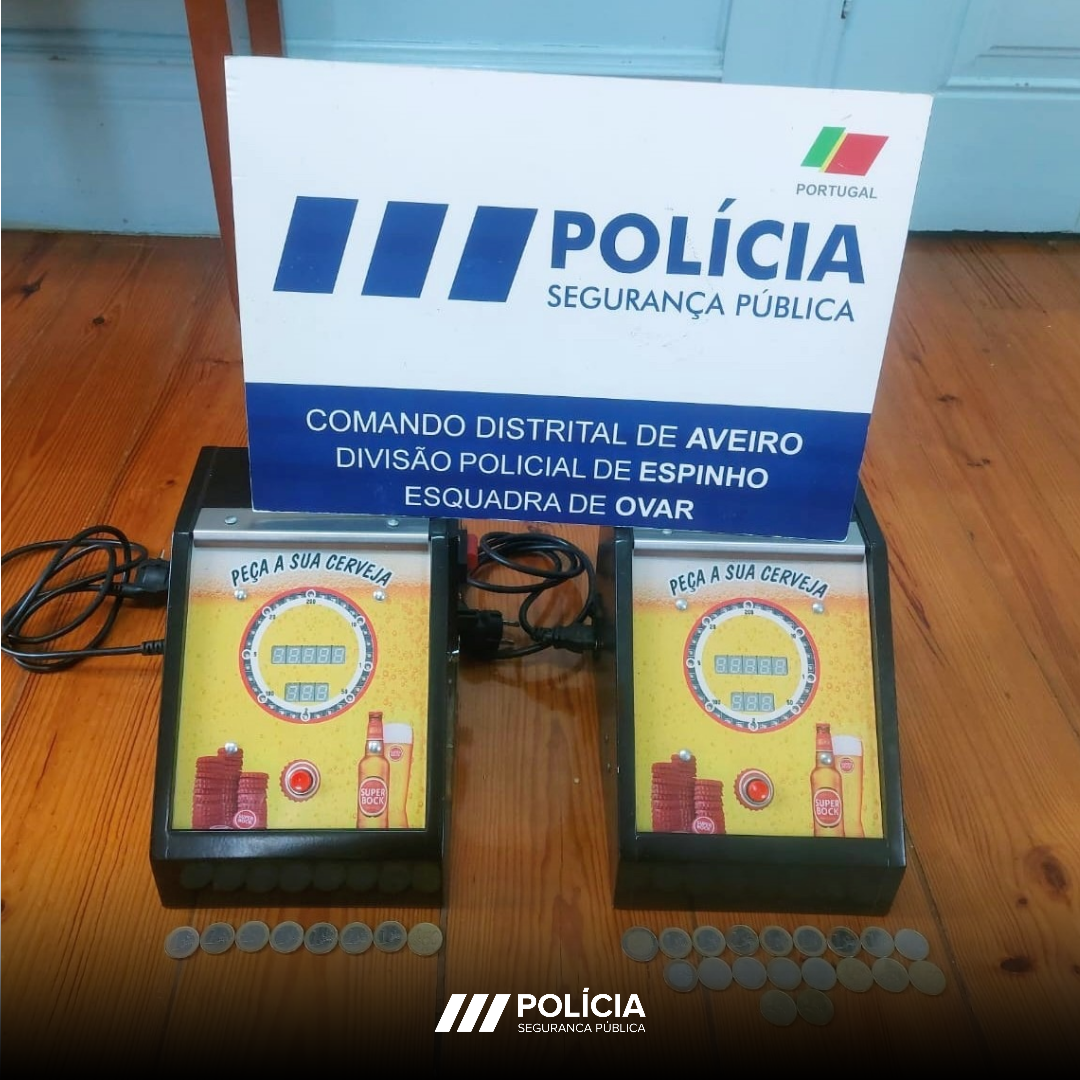 PSP detém dois comerciantes em Ovar por suspeita de exploração ilícita de jogos de fortuna ou azar
