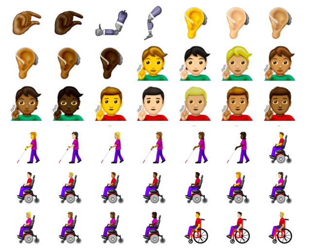 Cadeiras de rodas, mãos dadas e menstruação: os novos emojis estão mais inclusivos