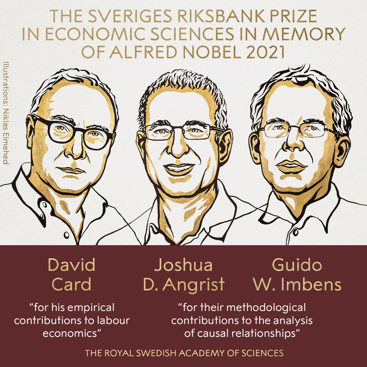 Prémio de Ciências Económicas atribuído a David Card, Joshua D. Angrist e Guido W. Imbens