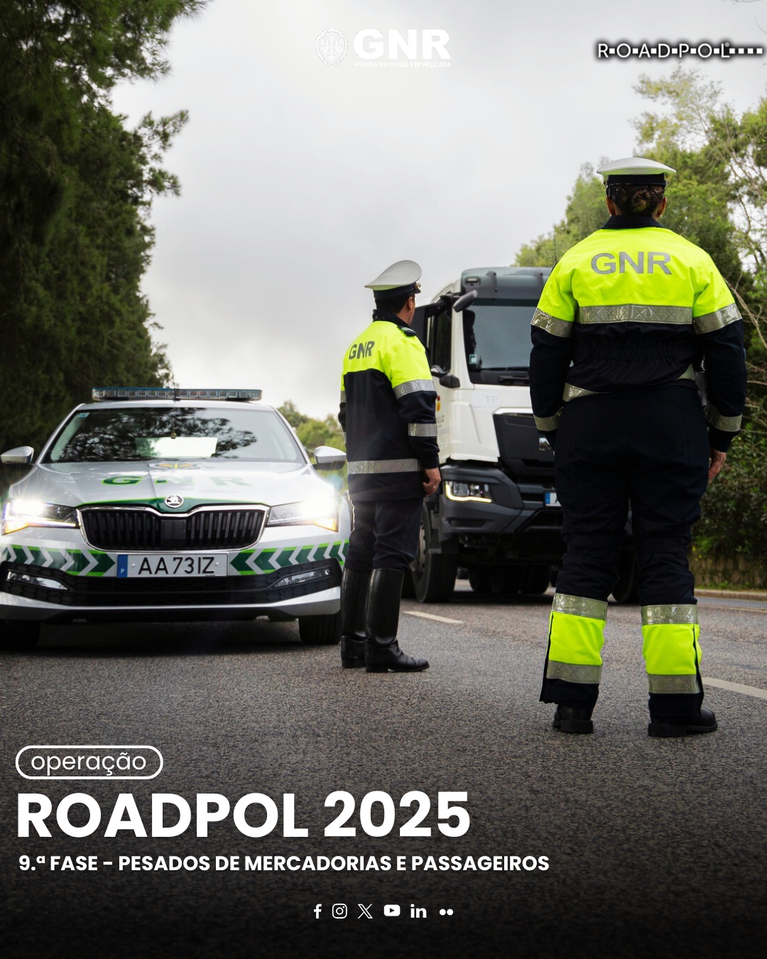 GNR realiza operação “RoadPol” para fiscalização de veículos pesados em todo o país