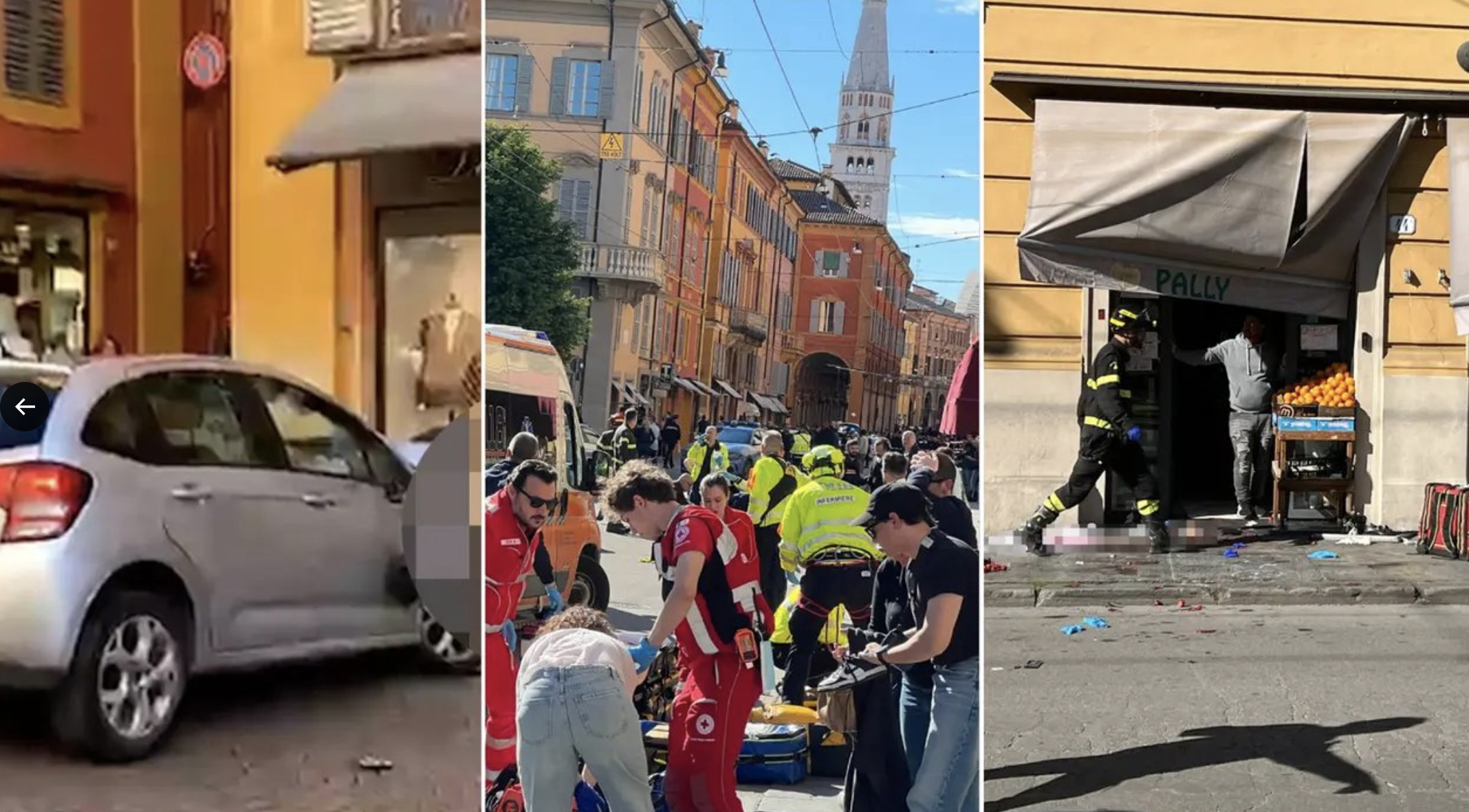 Carro a alta velocidade atropela sete pessoas em Modena. Quatro em estado grave