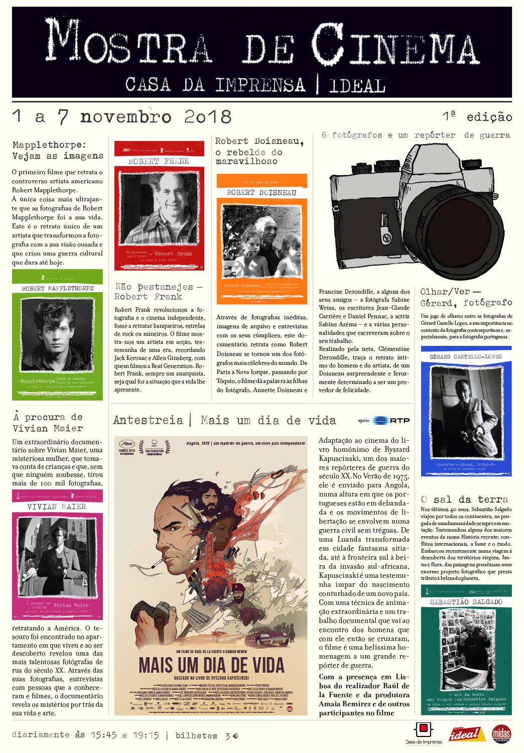 Fotografia, cinema e jornalismo num ciclo de documentários em Lisboa