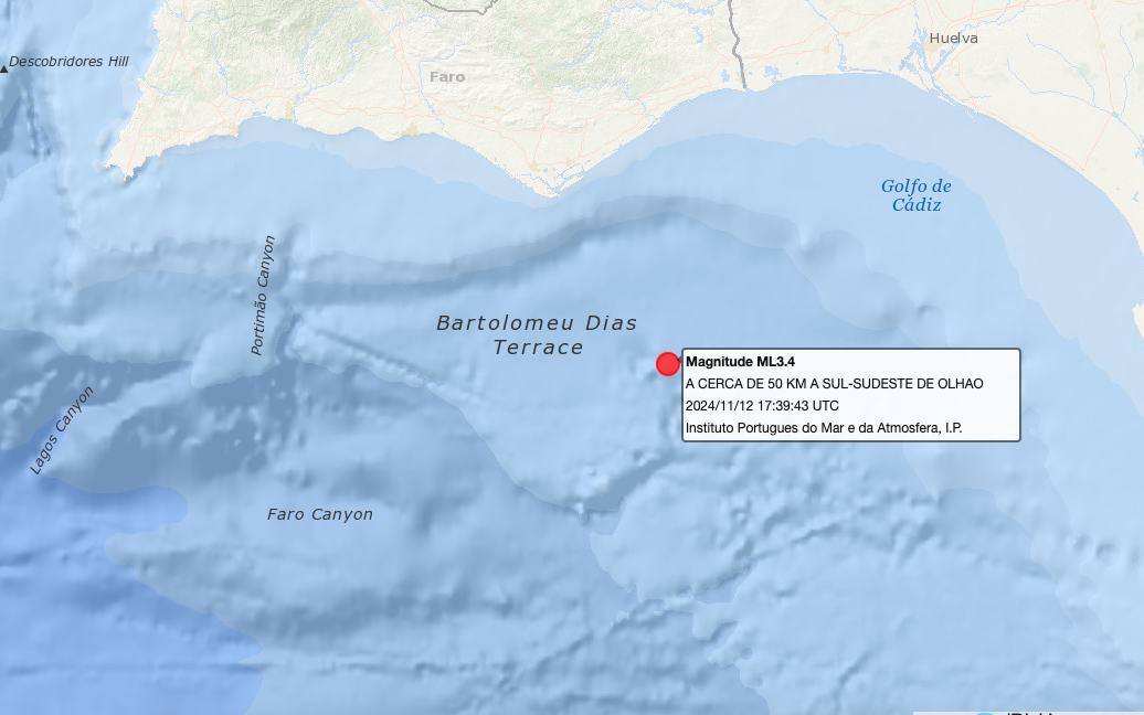 Sismo de 3.4 sentido em Olhão