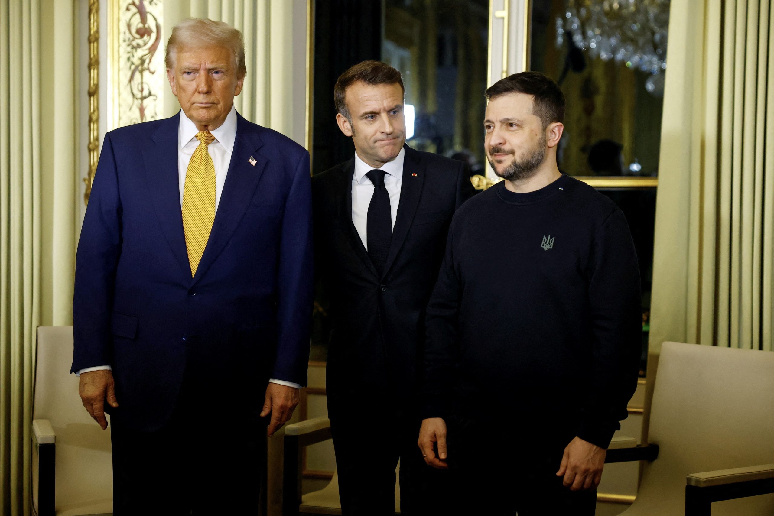 Zelensky, Trump e Macron já estiveram juntos no Palácio do Eliseu