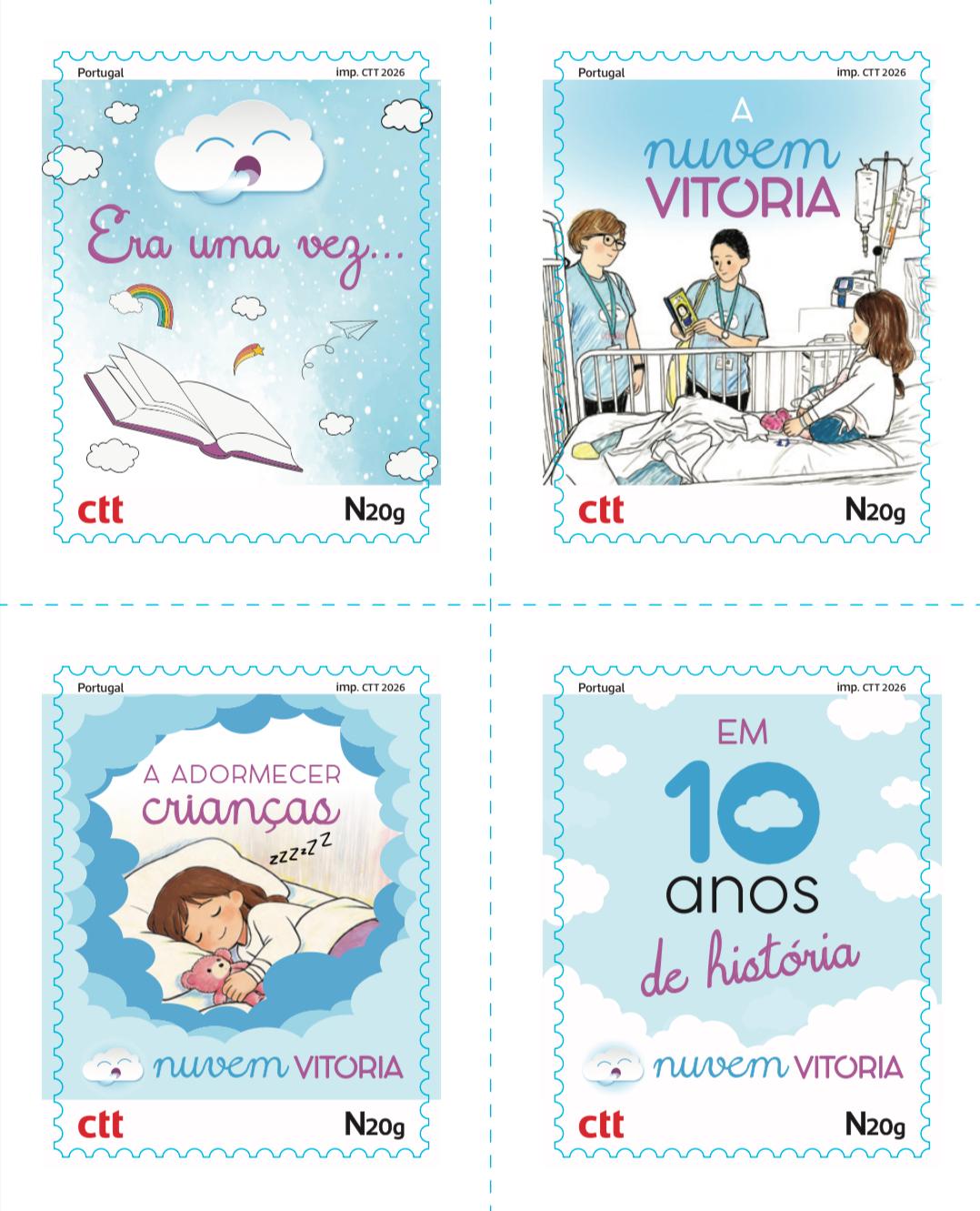 Nuvem Vitória e CTT lançam coleção de selos dedicada a crianças internadas
