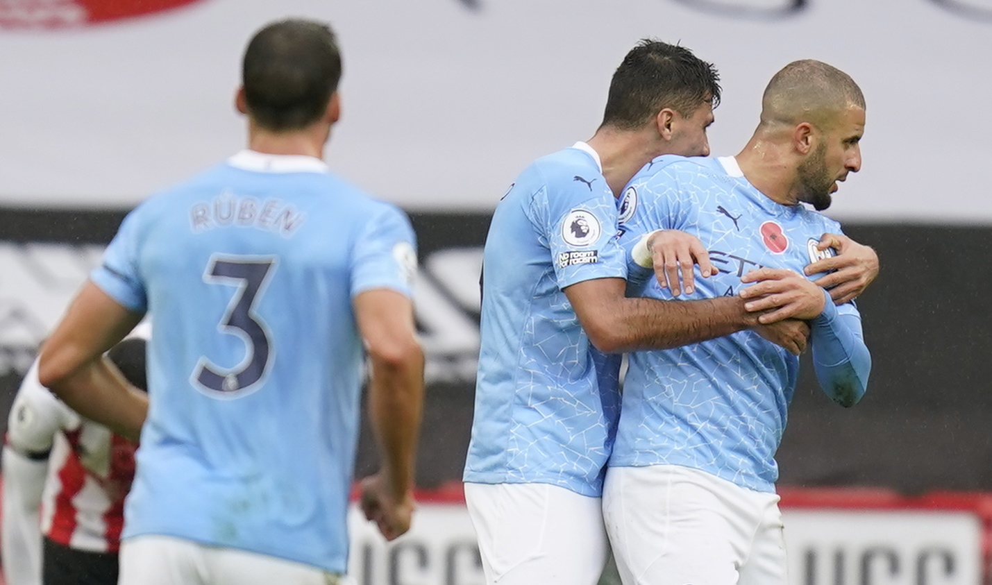 Cancelo, Rúben Dias e Bernardo foram a jogo, mas foi Kyle Walker a dar os três pontos ao City