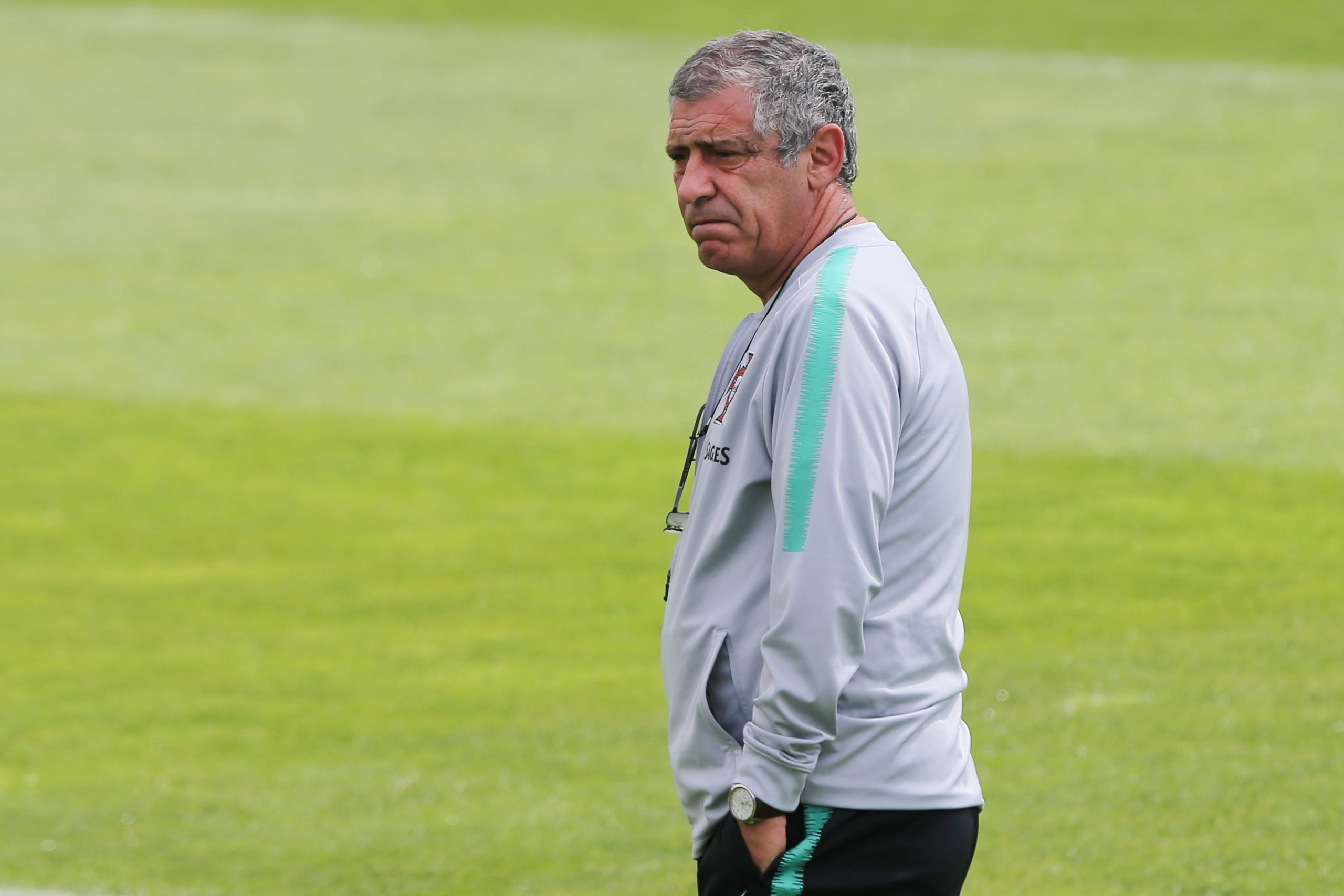Patrício, Bruno Fernandes e Gelson no treino da seleção portuguesa