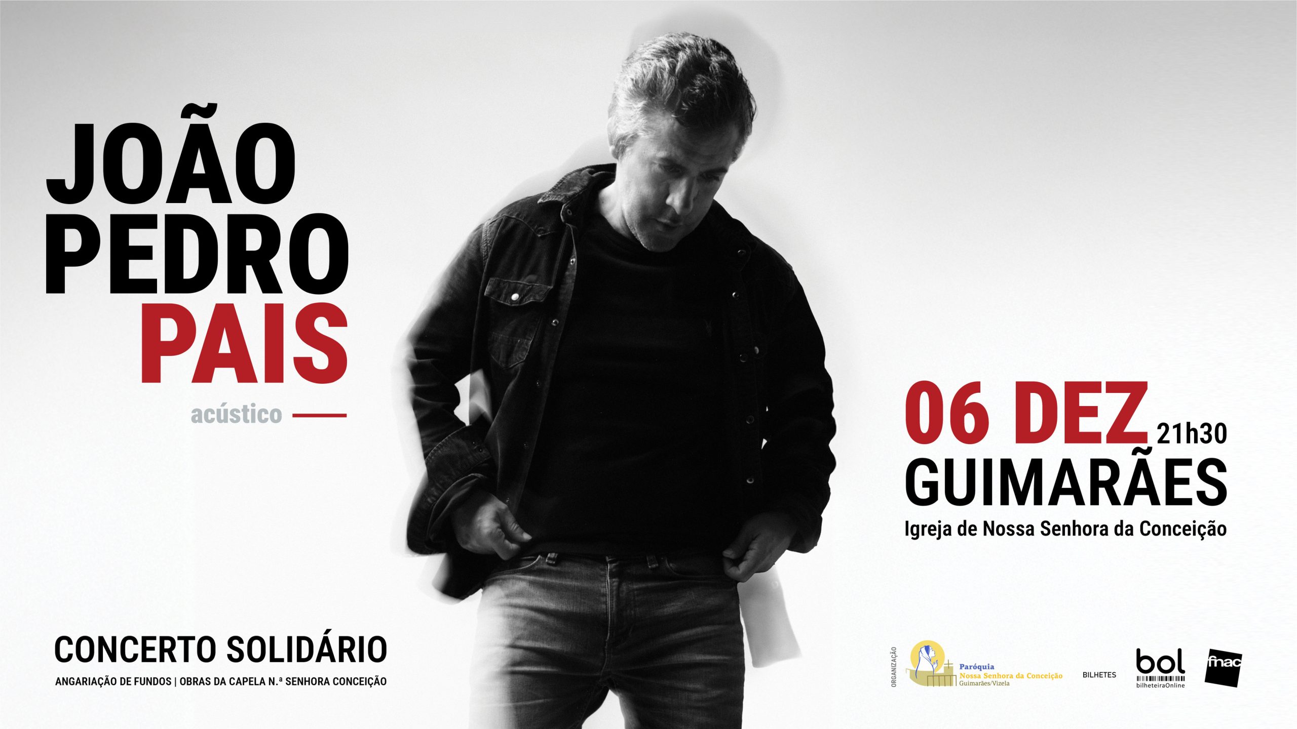 Em Guimarães: João Pedro Pais em concerto solidário para apoiar a reabilitação da Capela de Nossa Senhora da Conceição