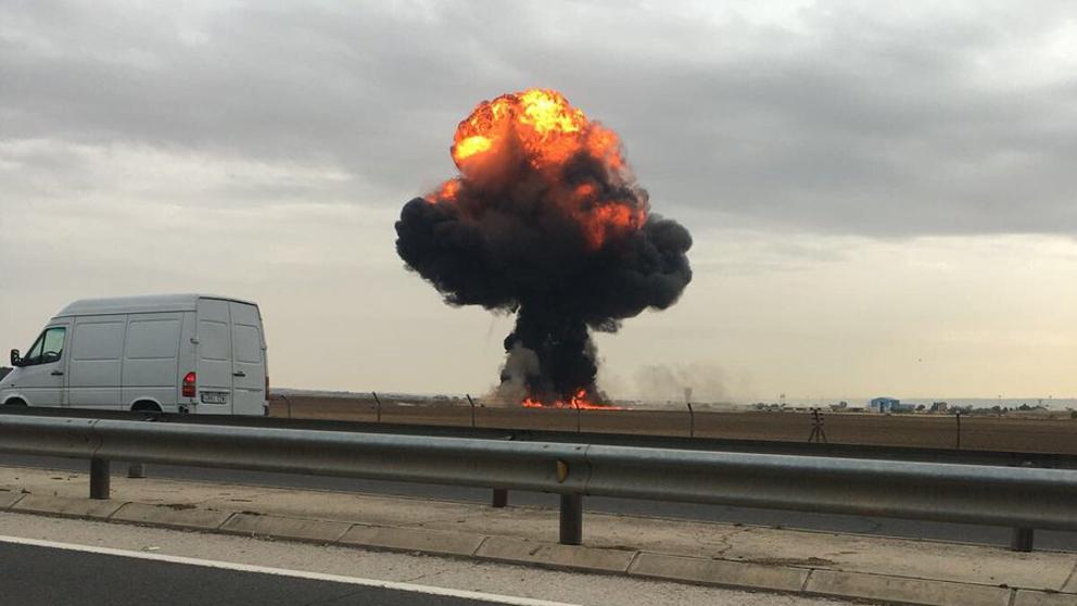 Avião militar F-18 despenha-se em Madrid provocando a morte do piloto