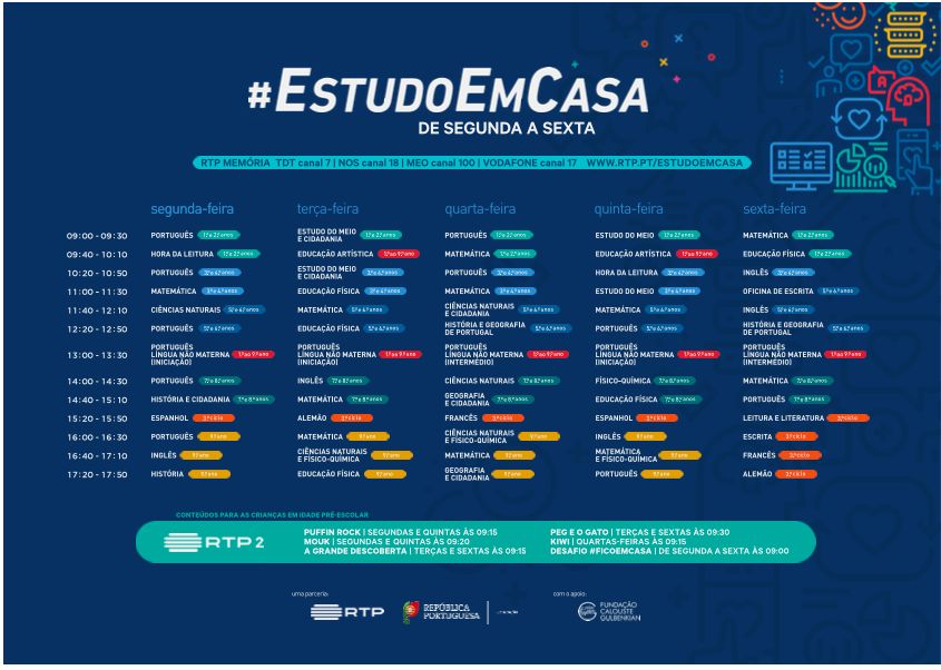 #EstudoEmCasa. Já há grelha para a telescola