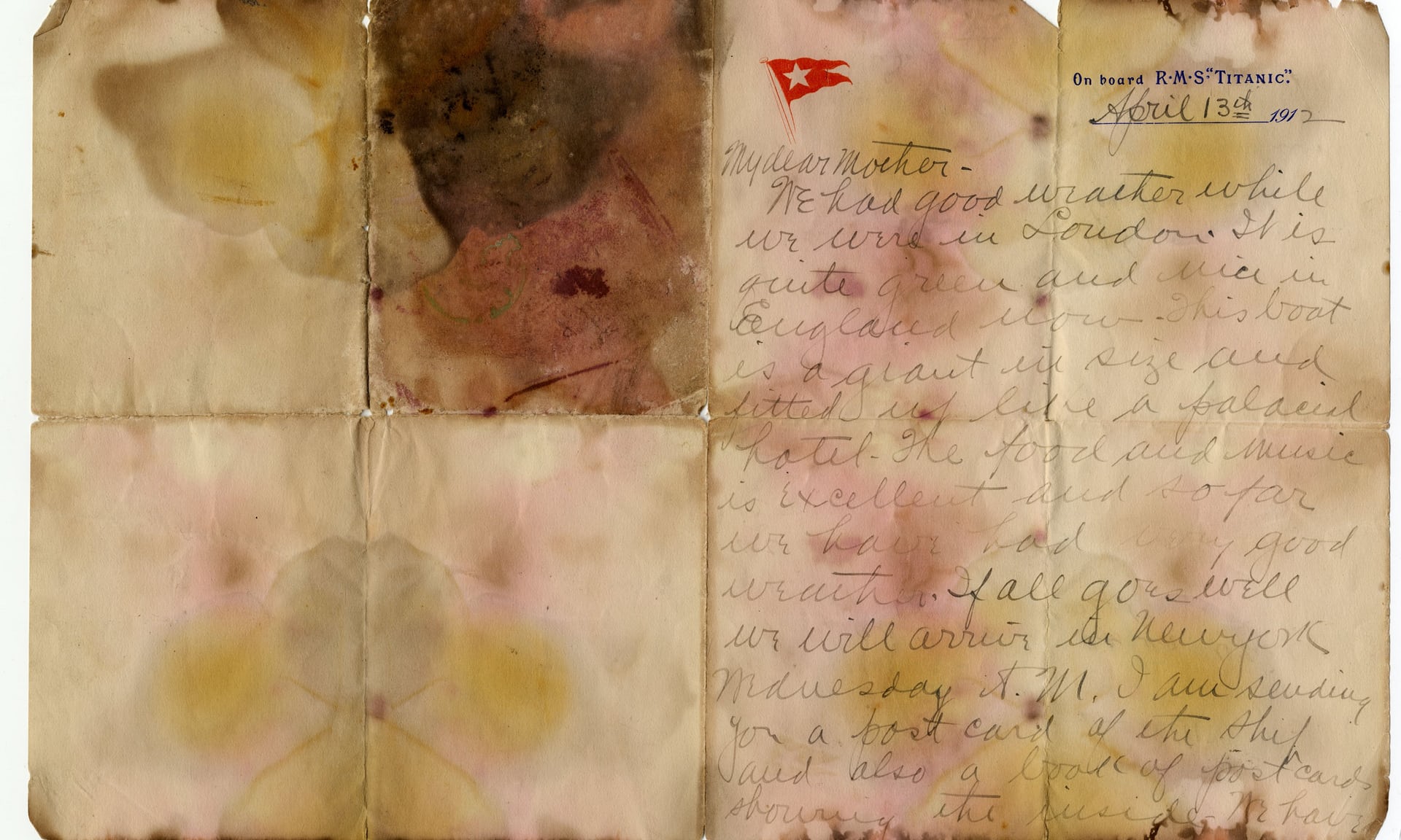 Carta de passageiro do Titanic leiloada por 140.600 euros