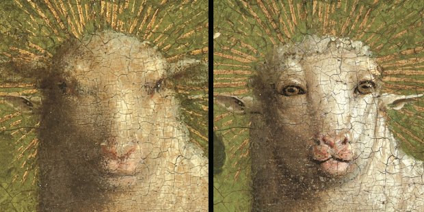 Retábulo de igreja tem um cordeiro com aparência humana. Não, desta vez não foi o restaurador que se “enganou”