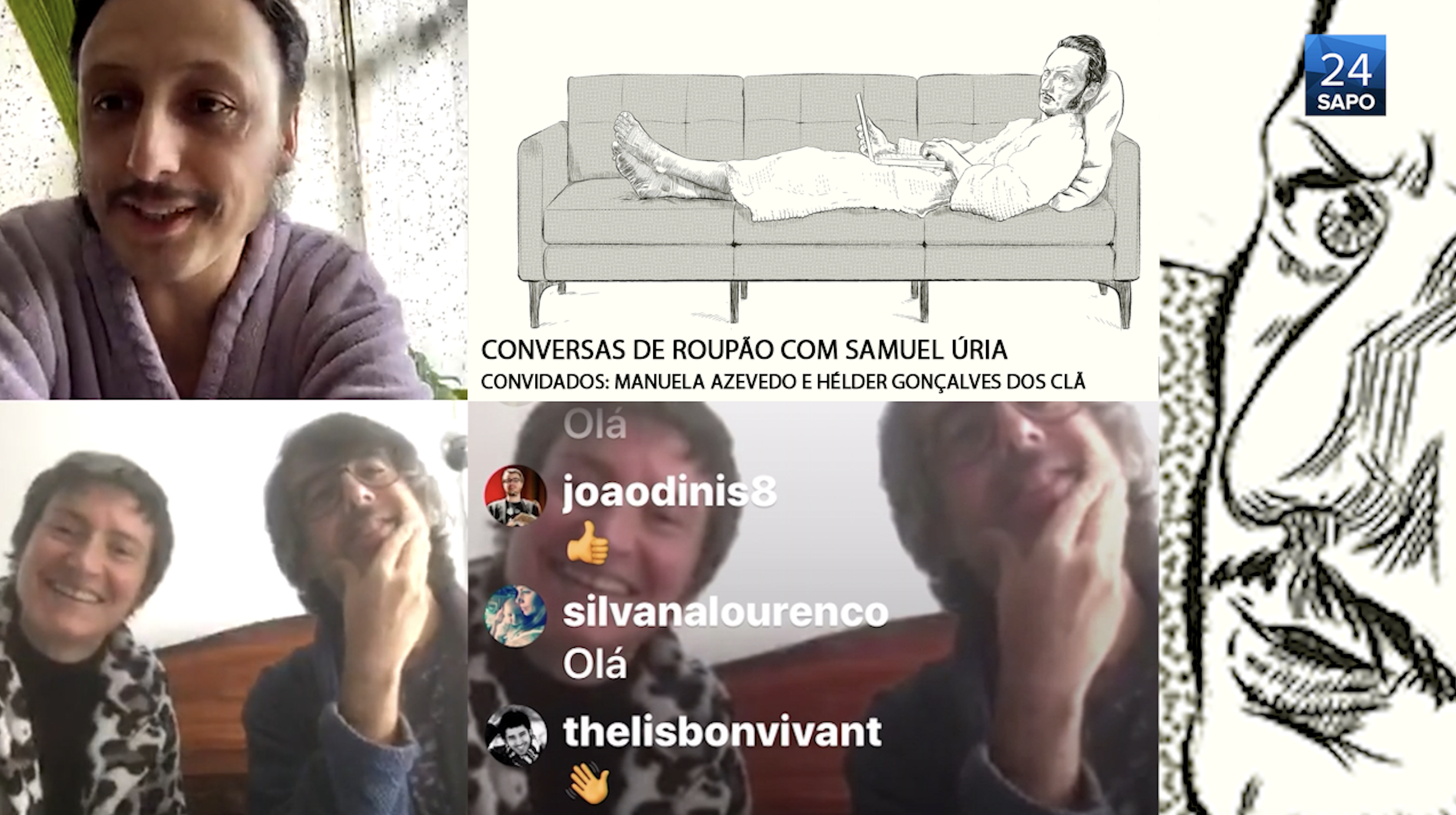“A Manuela sorriu para mim. Foi um crush que durou o verão”. Uma conversa de roupão entre Samuel Úria e os Clã