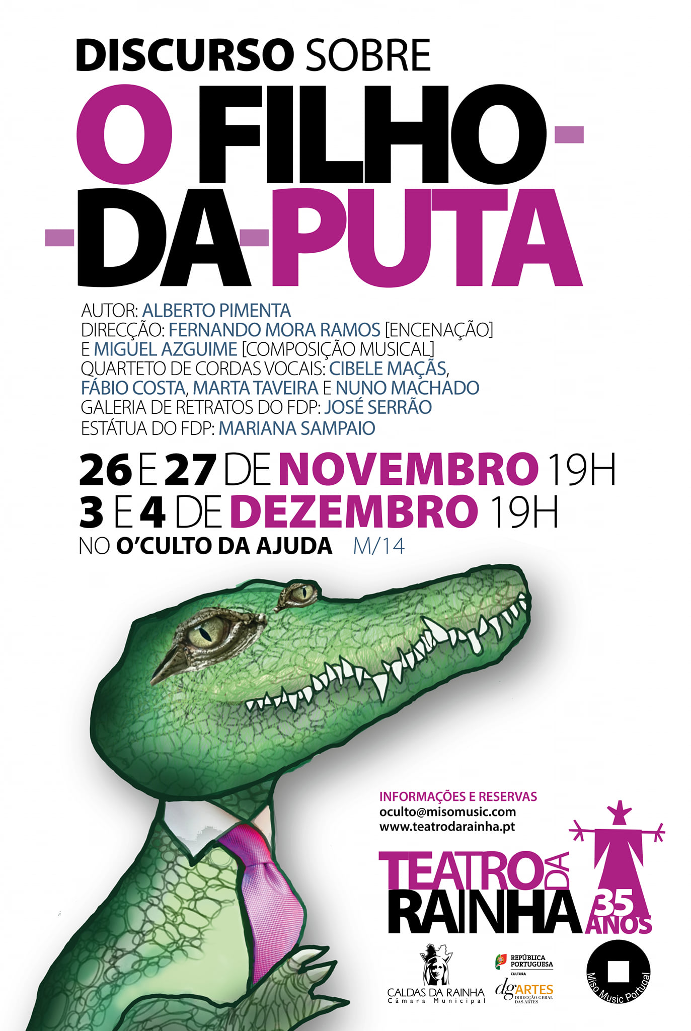 “Discurso sobre o filho-da-puta” reúne Teatro da Rainha e Miguel Azeguime em Lisboa