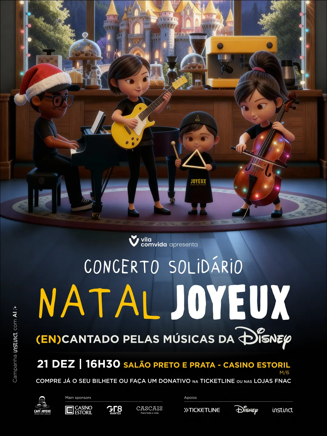 Magia de Natal e inclusão: Café Joyeux apresenta espetáculo com Frozen, Rei Leão e IA