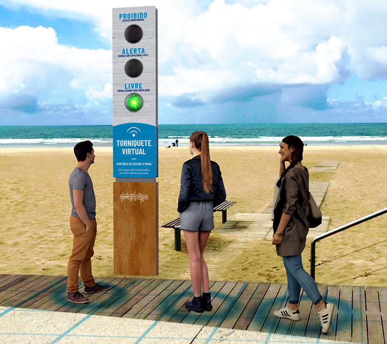 Covid-19: Uma startup do Norte já criou um semáforo para pôr na praia. É um torniquete virtual que controla as entradas e saídas com um radar
