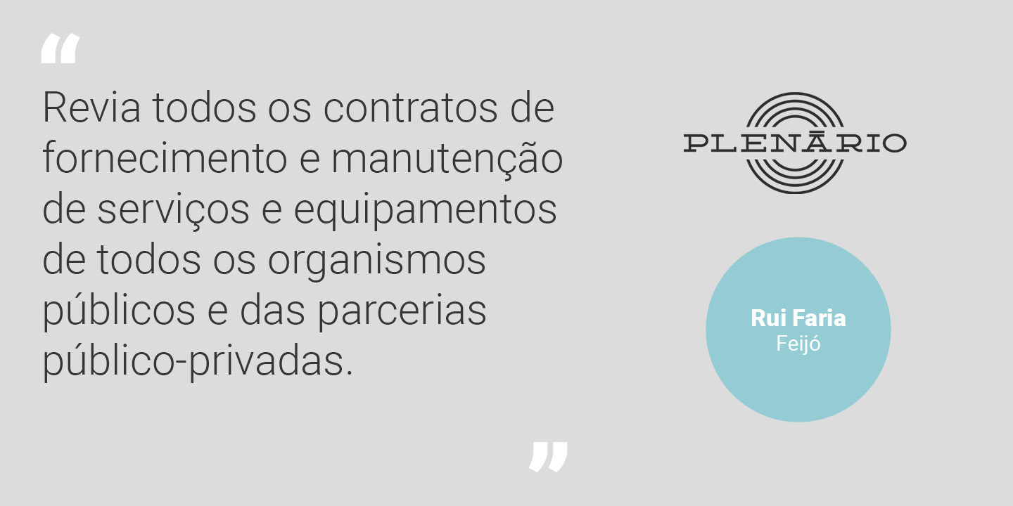 Rui Faria: “Revia todos os contratos de fornecimento e manutenção de serviços e equipamentos de todos os organismos públicos e das parcerias público-privadas”