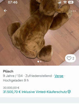 “Pequeno peluche saudável”. Anúncios suspeitos na Vinted levantam receios de tráfico de crianças